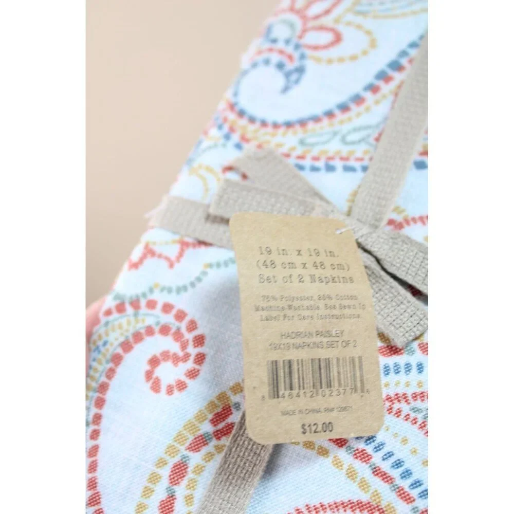 4 Fraiche Maison Napkins Harian Paisley 93269 w/ Tags